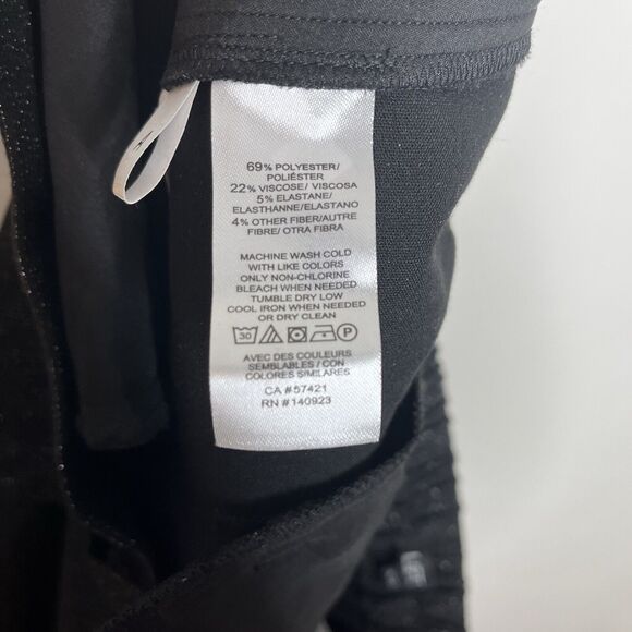 LOFT Pleated Metallic Striped Straight Leg Dress Pants Black Womens XL - Picture 8 of 8